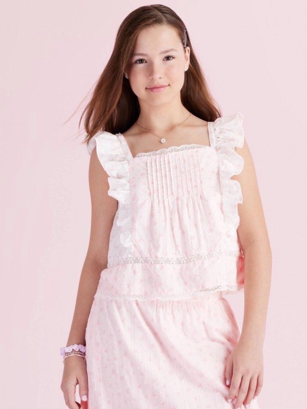 Girls' Rebecca Ditsy Floral Ruffle Tank Top - LoveShackFancy × Target Light Pink